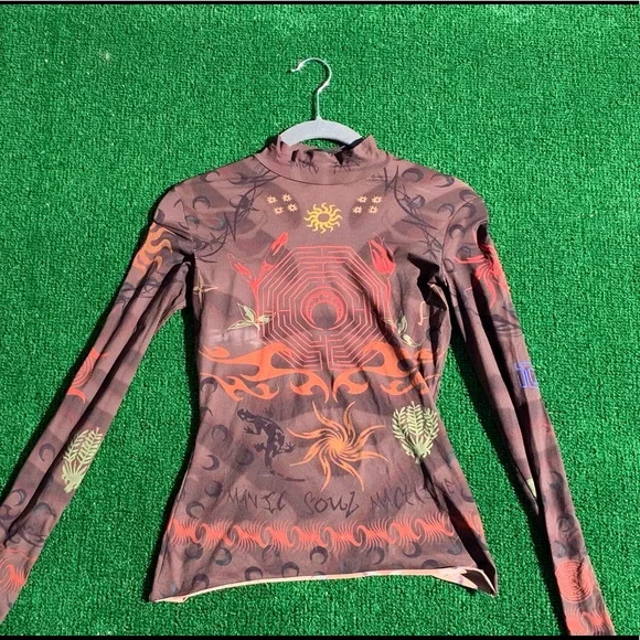 Marine Serre | Tops | Tattoo Second Skin Topmarine Serre | Poshmark